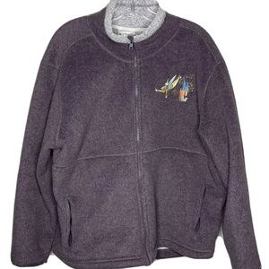 Walt Disney Unisex XL Long Sleeve Fleece Purple Full Zip Jacket Tinker Bell 🌟